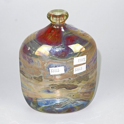 Samuel Herman (1936- ) Hand Blown Iridescent Glass Vase 1995, SA 307