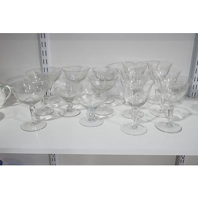 Group of Cut Crystal Stemware and Comports