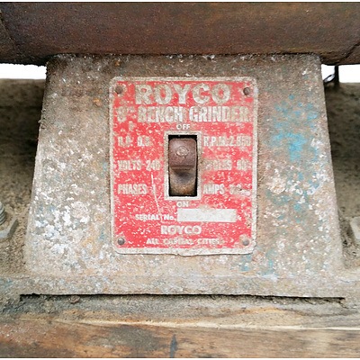 Vintage Royco 8'' Bench Grinder