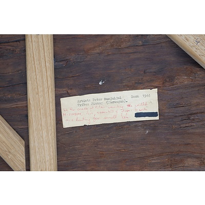 Peter Banjuljul (b1944) Spearbill, Ochres on Bark