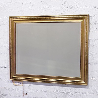 Vintage Gilt Timber Framed Beveled Edge Mirror