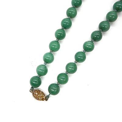 Necklace of Green Quartz Beads