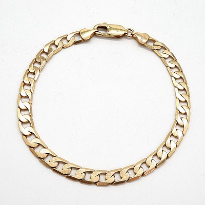 10ct Yellow Gold Filed Square Curb Link Braclet, 11.3g 