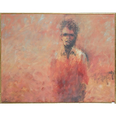 Australian School (20th Century), Young Aboriginal Man, Oil on Canvas