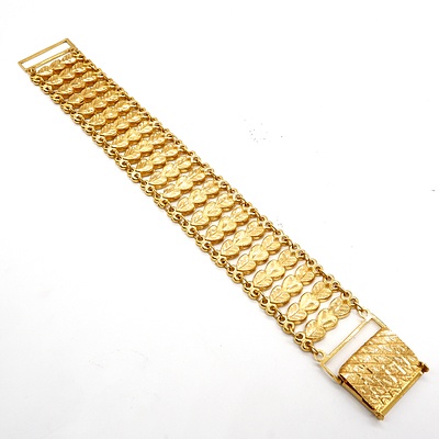 22ct Yellow Gold Gate Link Bracelet, 24.4g