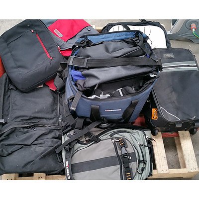 Large Lot Of Assorted Laptop bags And Wheeled Suitcases