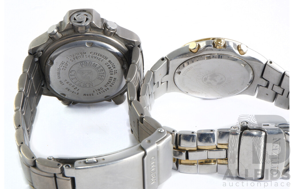 Men's Citizen Eco-Drive Chronograph and Divers Titanium Watches with Spare Bands