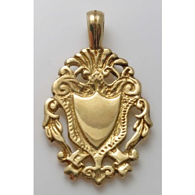 9ct Gold Double-Sided Shield Fob