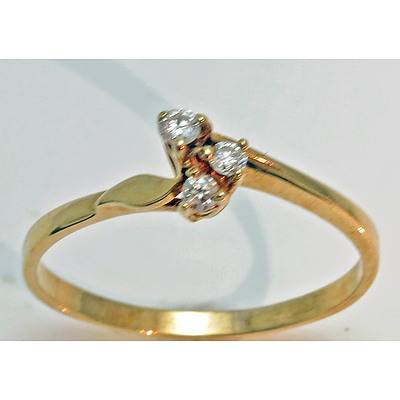 9ct Gold 3-Stone Diamond Ring