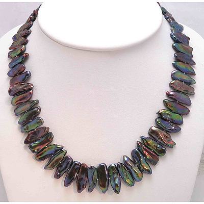 Peacock Black Freshwater Pearl Necklace
