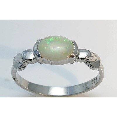 Sterling Silver Australian Solid Opal Ring