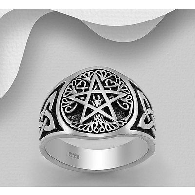 Sterling Silver Celtic Cross & Swirl Ring