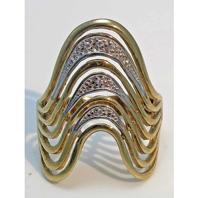 9ct Gold Diamond-Set Swirl Ring