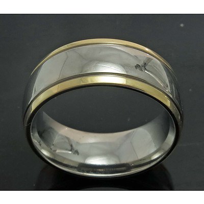 Titanium & 18ct Gold Plated Ring