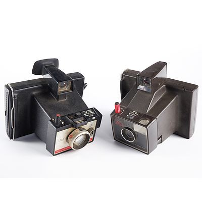 Two Vintage Polaroid Cameras - Colorpack 60 and Zip