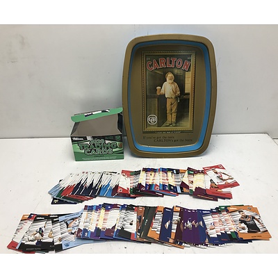 Assorted 2020 NRL Trading Cards and Carlton Tray