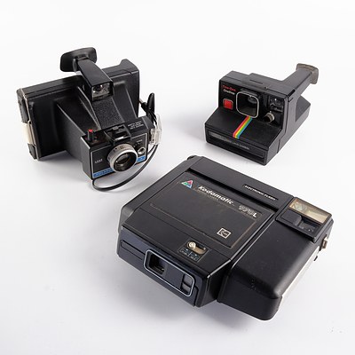 Kodamatic 970L Instant Camera, Polaroid Colorpak II and Polaroid Land Camera