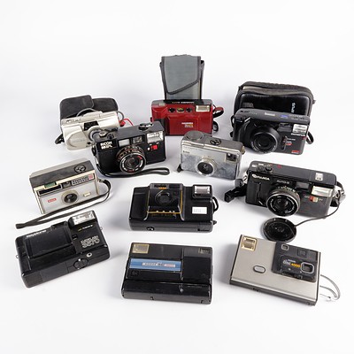 Group of Various 35mm Cameras and Kodak Disc 4000 & 3600