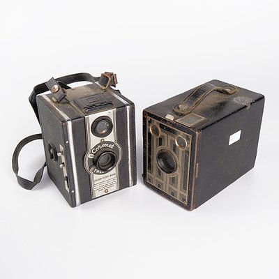 Coronet Twelve-20 Colour Filter Model and Kodak Six-20 Brownie Jr Box Cameras