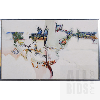 David Schlunke (born 1942), Mugga Fragment 1971, Oil on Canvas, 49 x 80 cm