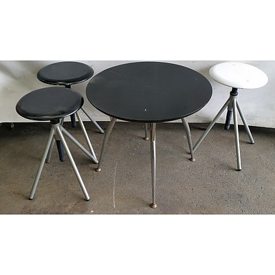 Occasional Table and Three Stools