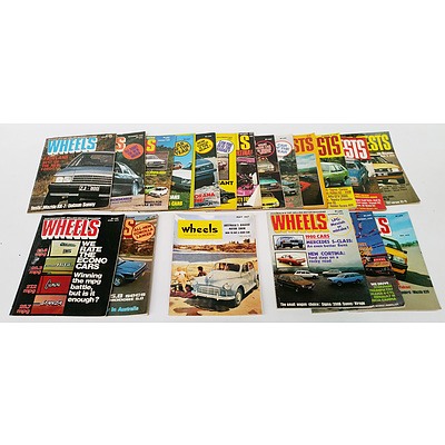 Collection of 1970's Wheels Magazines and Rare May 1953 Wheels Magazine