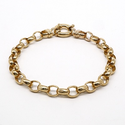 9ct Yellow Gold Belcher Bracelet, 13g