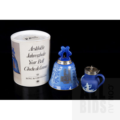 Bing and Grondahl 1985 New Year Bell in Original Box and a Tunstall Classical Miniature Jug (2)