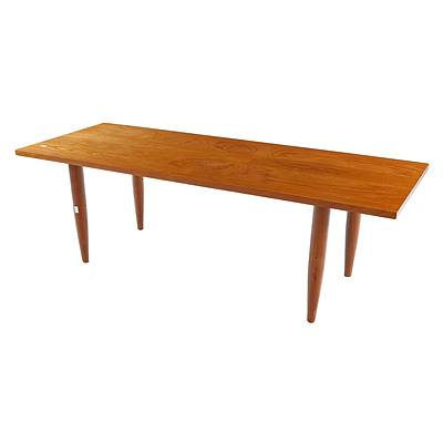 Mid Century Teak Coffee Table with Cigar Legs - Possibly Parker