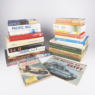 Quantity of Approximately 25 Australian War Related Books Including, The Corvettes by Nesdale,  Heroes at Sea by D Wall, Khaki and Green and More