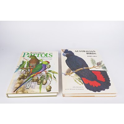 J M Forshaw, Illustrated by W T Cooper, Australian Parrots, MElbourne, Lansdowne Editions, 1985, and R Hill, Australian Birds, Adelaide, Savvas Publishing, 1976, Both in Hardcover with Dust Jackets