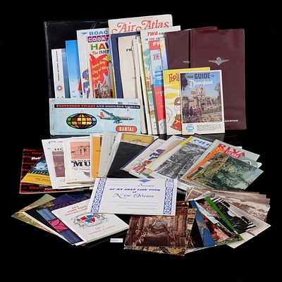 Collection of Vintage Travel and Airline Ephemera
