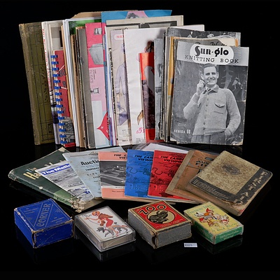 Collection of Vintage Books, Magazines, Playing Cards and Ephemera