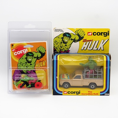 Two Corgi "The Incredible Hulk" Vehicles, Set 264, Set 100