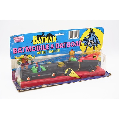 Batman Batmobile and BatBoat with Trailer