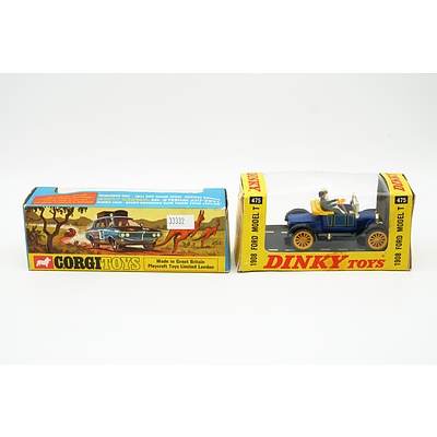 Dinky Toys Ford Model T Set 475 and CorgiToys Hillman Hunter with Kangaroo