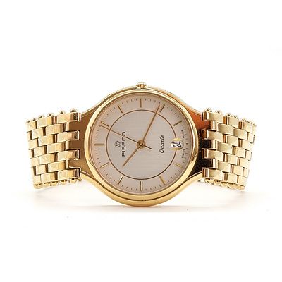 Ladies Gold Plated Swiss Pisano Quartz Wrist Watch