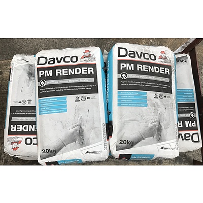 Davco PM Render 20kg Bags -Lot Of Eight