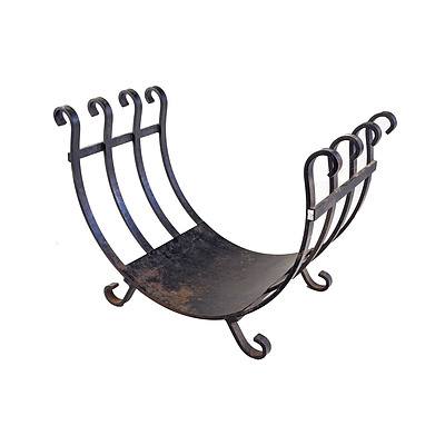 Rustic Wrought Iron Firewood Holder