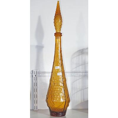 Vintage Amber Glass Genie Bottle