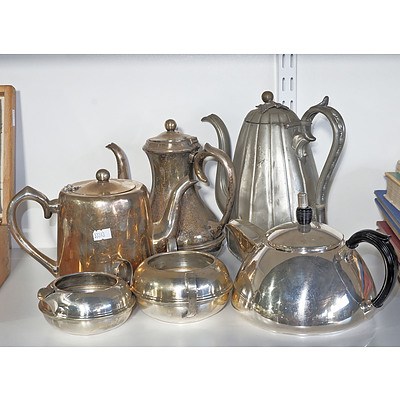 Various Silver Plate, Including Brewmaster Art Deco Teapot