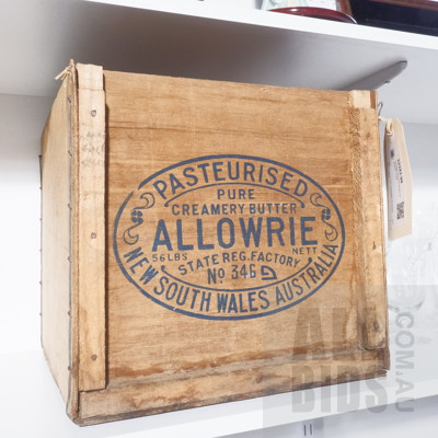 Vintage Allowrie Butter Plywood Crate