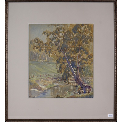 Herbert Barringer (1886-1946), South Australian Landscape, Watercolour on Paper