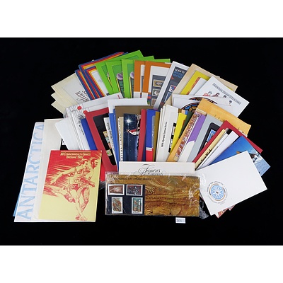 Large Collection of Australian and International Stamp Packs, Including British Commonwealth Games 1974