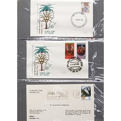 First Day Cover Album Including PNG, Christmas Island, Norfolk Island, Australian and More, Including Pre Decimal (grey)