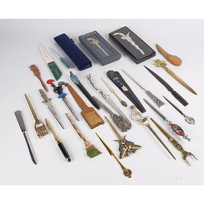 A Collection of Vintage Souvenir Letter Openers