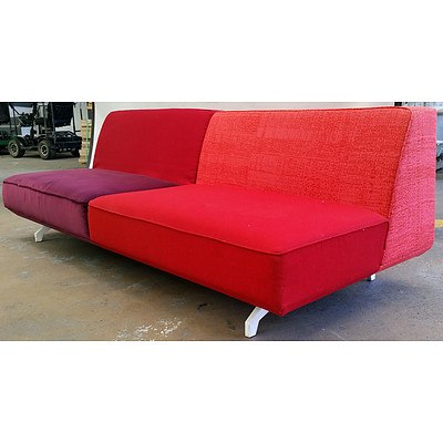 Purple And Red Fabric Schiavello 3 Seater Lounge
