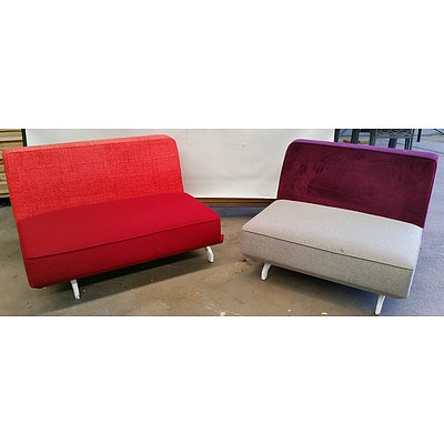 Fabric Schiavello 1 Seater Lounges- Lot Of Two