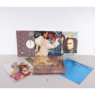 Quantity of Approximately 12 x Vinyl 12 Inch Records Including David Bowie & Mic Jagger, Prince , Bill Halley and More