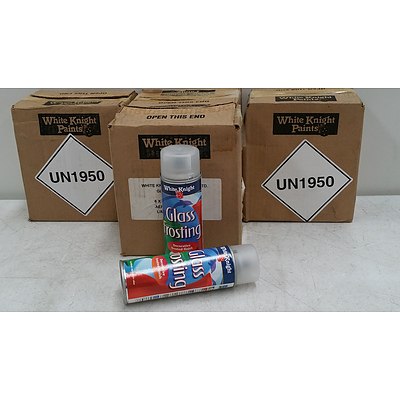 White Knight Glass Frosting Spray Paint 150 grams - 24 Cans - New